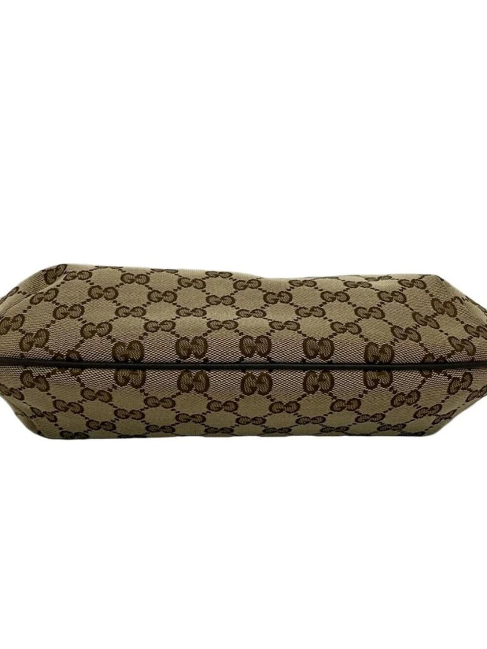 GUCCI GG 181092 Beige Dark Brown Jacquard Leather - Shoulder Bag - Picture 5 of 16